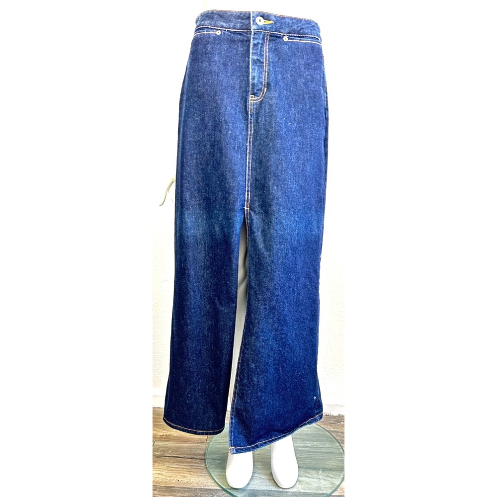 Vtg 2000 Gap Denim Maxi Skirt M Dark Wash Front Slit Y2K EUC Minimalist 29 waist